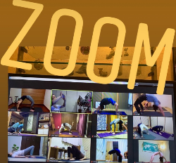 Zoomヨガの様子